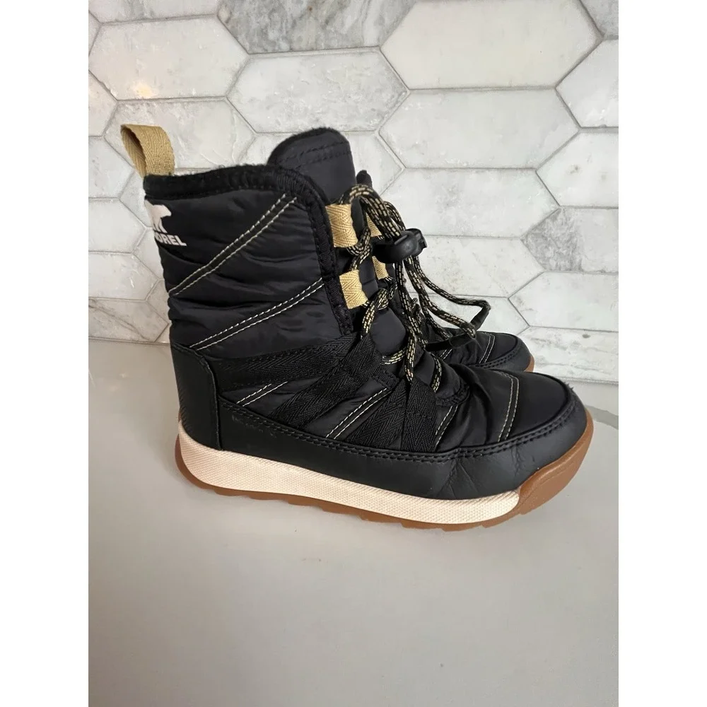 Sorel Youth Whitney‎ II Short Lace Boots Black Snow Winter Little Kids Baby sz 1